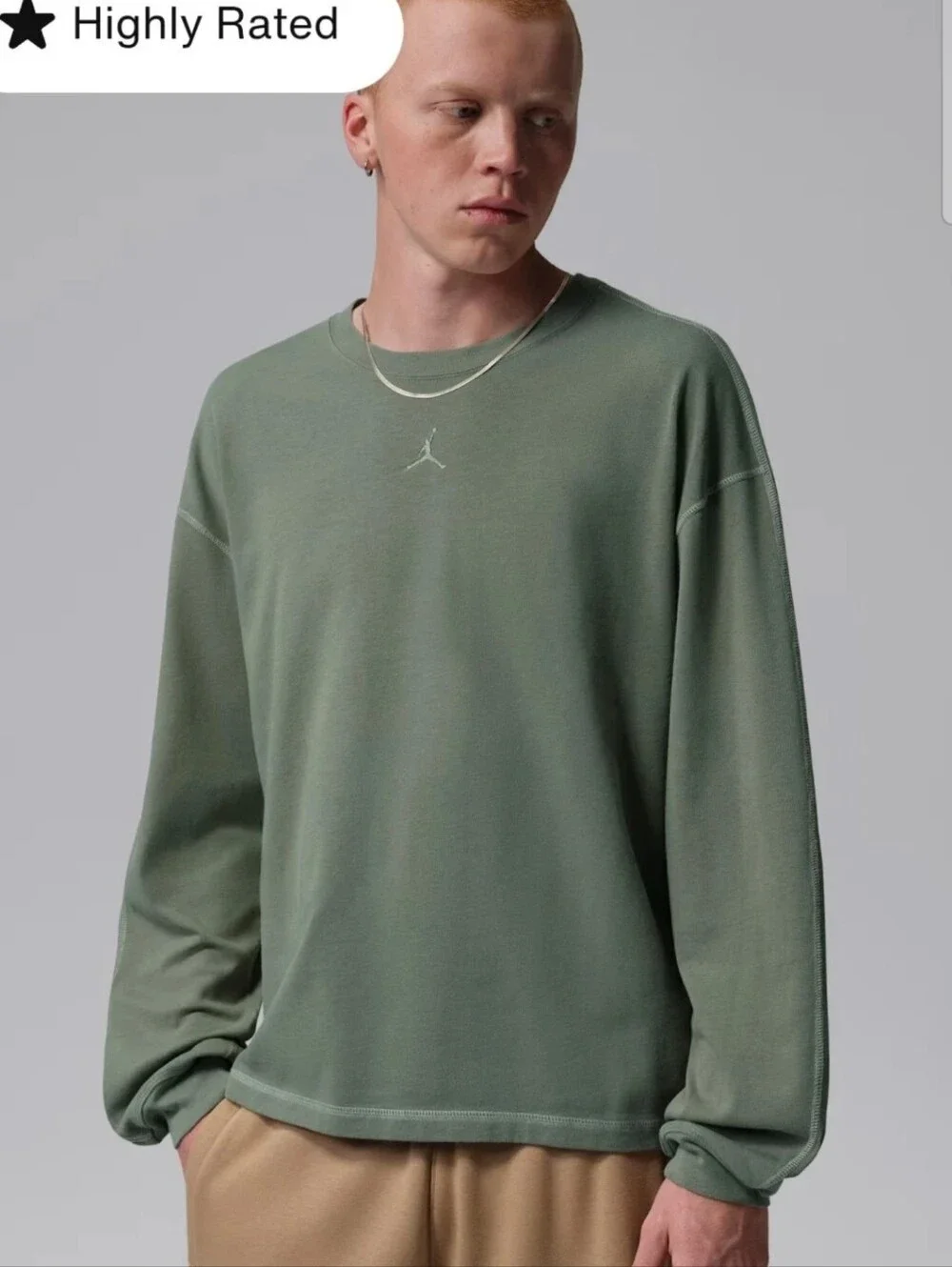 Jordan Flight Heavyweight Long-Sleeve Top ~ Vintage Lichen IF1829-325 | Mens: L